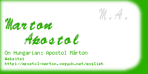 marton apostol business card
